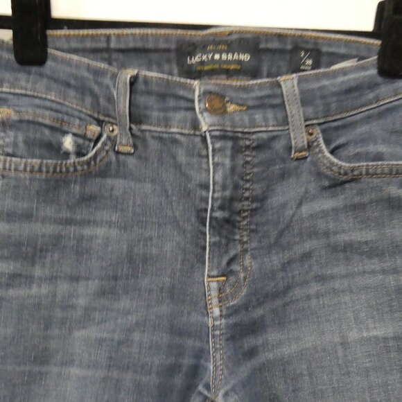 LUCKY BRAND - Ava - Skinny - Ankle | size 4/27 | Blue Distressed Denim Jeans - Picture 4 of 16